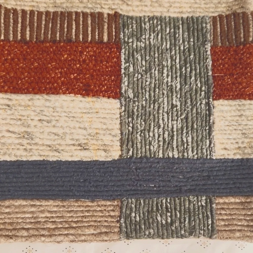 West Elm Sarita Handa geo patchwork corded linen pillow cover 18